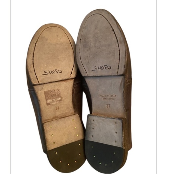 🔥RARE🔥Shoto Bow Slide Leather Grey/Brown Size IT 37 US 6.5/7 - Picture 7 of 10